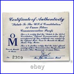 1987 Mexico Silver 12 Onzas US Constitution Proof (Box & COA)