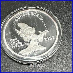 1987 Mickey's Magic First Edition 5 Troy Ounce Silver Proof Coin Box