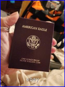 1987 Proof American Silver Eagle In Box with COA One Ounce Silver. 999