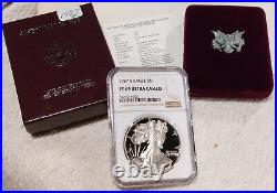 1987-S 1 Oz PROOF American SILVER Eagle $1 withBox+Paper Graded NGC Slab PF69 UCAM