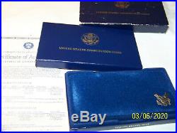 1987 S 2 COIN US CONSTITUTION PROOF SET. 24 OZ GOLD $5 SILVER $1 WithCOA & BOX