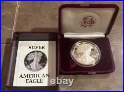 1987 S American Silver Eagle One Dollar DCAM Proof Coin with Mint Box & COA