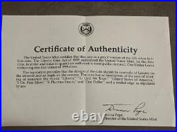 1987 S American Silver Eagle One Dollar DCAM Proof Coin with Mint Box & COA