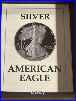 1987 S American Silver Eagle One Dollar DCAM Proof Coin with Mint Box & COA