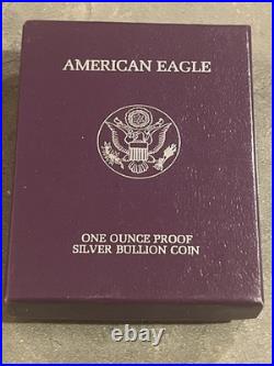 1987 S American Silver Eagle One Dollar DCAM Proof Coin with Mint Box & COA