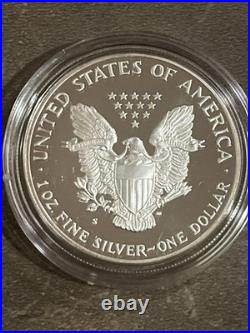 1987 S American Silver Eagle One Dollar DCAM Proof Coin with Mint Box & COA