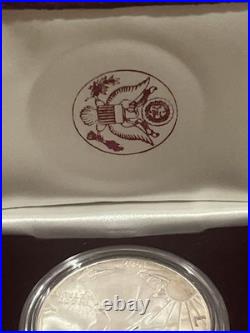 1987 S American Silver Eagle One Dollar DCAM Proof Coin with Mint Box & COA