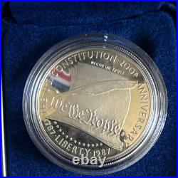 1987-S Constitution Commemorative Proof Silver Dollar $1.900 with Box & COA