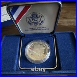 1987-S Constitution Commemorative Proof Silver Dollar $1.900 with Box & COA