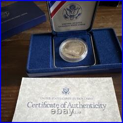 1987-S Constitution Commemorative Proof Silver Dollar $1.900 with Box & COA