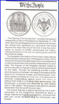 1987 U. S. Constitution Bicentennial Silver Proof Coin in Box. Rare Find