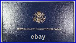 1987 U. S. Mint Constitution $1 Silver + $5 Gold Proof Coin Set withBox & COA JAH