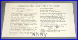 1988 Olympic 2-Coin Proof Set $5 Gold & Silver $1 Dollar! US Mint Box & COA