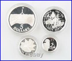 1988 Royal Australian Mint Sterling Silver Proof Set with Original Box & Case BU