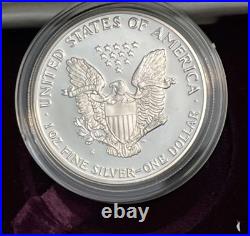 1988 S $1 Proof Silver Eagle Dollar With Box & Coa