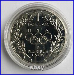 1988 US Olympic $5 GOLD Dollar and Proof Silver Dollar Coin Set With Box & COA