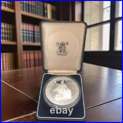 1988 United Kingdom 5 oz SILVER Proof Coin. 999 Silver British Royal Mint with Box