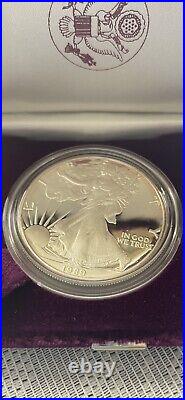 1989 American Eagle One Ounce Proof Silver Bullion Coin withOrig. Case & Box COA