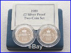 1989 Bill and Claim of Rights £2 Two Pound Silver Proof 2 Coin Set Box Coa