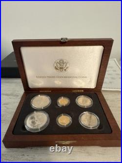 1989 Congress Bicentennial 6 Coin Proof & Uncirculated Set Gold Silver Box COA