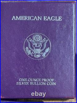 1989-S SILVER EAGLE? PROOF $1 1oz ORIGINAL U. S. MINT BOX withCOA FREE SHIPPING