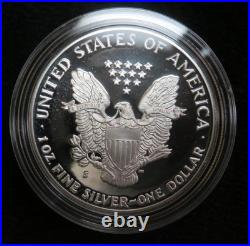 1990-S American Silver Eagle Proof 1 Ounce of Silver With Box and Coin