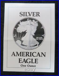 1990-S American Silver Eagle Proof 1 Ounce of Silver With Box and Coin