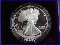 1990-S Proof American Silver Eagle Dollar $1 Box & COA US Mint Bullion OGP