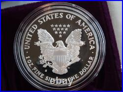 1990-S Proof American Silver Eagle Dollar $1 Box & COA US Mint Bullion OGP