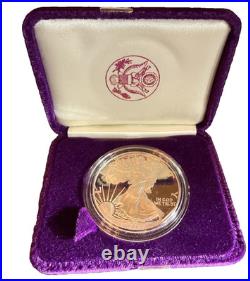 1991 American Silver Eagle Bullion Proof $1 Coin Collectible with Box and COA