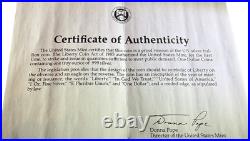 1991 American Silver Eagle Bullion Proof $1 Coin Collectible with Box and COA