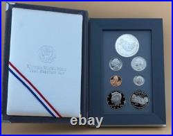 1991 Prestige Proof Set Mt. Rushmore Silver Dollar Complete with Box & COA