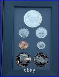 1991 Prestige Proof Set Mt. Rushmore Silver Dollar Complete with Box & COA