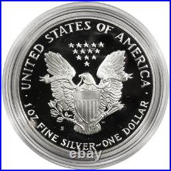 1991-S Proof $1 American Silver Eagle Box, OGP & COA