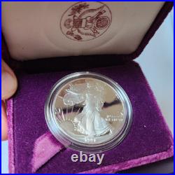 1991-S Proof American Silver Eagle 1 oz. 999 Silver with Original Box & COA OGP