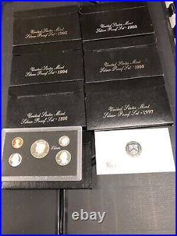 1992 1998 Silver Proof Set Lot Run United States Mint OGP Box COA Collection
