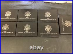 1992 & 1998 US MINT SILVER PROOF SETS IN BOX 5-COINS EACH withOGP & COA Puffy Box