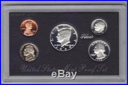 1992-1998 U S Mint Silver Proof Set Box And Coa Free Shipping