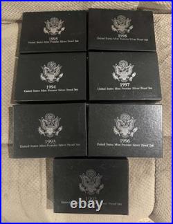 1992-2008 U. S. Mint SILVER PROOF SET LOT= 16 SETS + STORAGE RED BOX