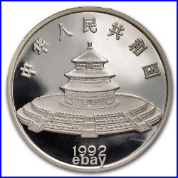 1992 China 12 oz Proof Silver Panda (Ling-Ling Memorial) No Box