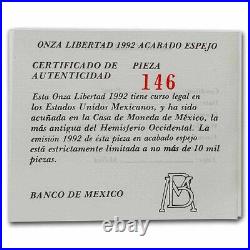 1992 Mexico 1 oz Silver Libertad Proof (withBox & COA) SKU#23837