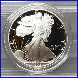 1992 S American Proof Silver Eagle With Box & CoA