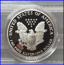 1992 S American Proof Silver Eagle With Box & CoA
