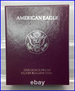 1992 S American Proof Silver Eagle With Box & CoA