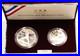 1992 S U. S. Mint Olympic Coins 2-Coin Silver Proof Set With Box & COA