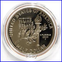 1992 S U. S. Mint Olympic Coins 2-Coin Silver Proof Set With Box & COA