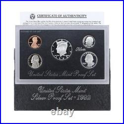 1992 US Mint Silver Proof set 90% Silver Kennedy Black box (OGP) 5 coins