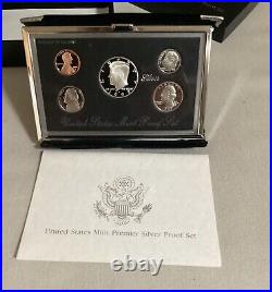 1992 through 1998 Silver United States Premier Proof Sets US Mint Box & COA