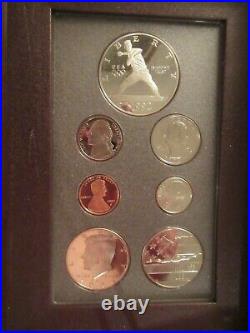 1992s Baseball Prestige Proof Set Olympics 90% Silver Dollar 7 US Coins Box/COA