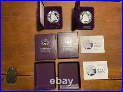 1993 Ben Franklin Firefighters Proof Silver Medal with Box & COA Lot of 2